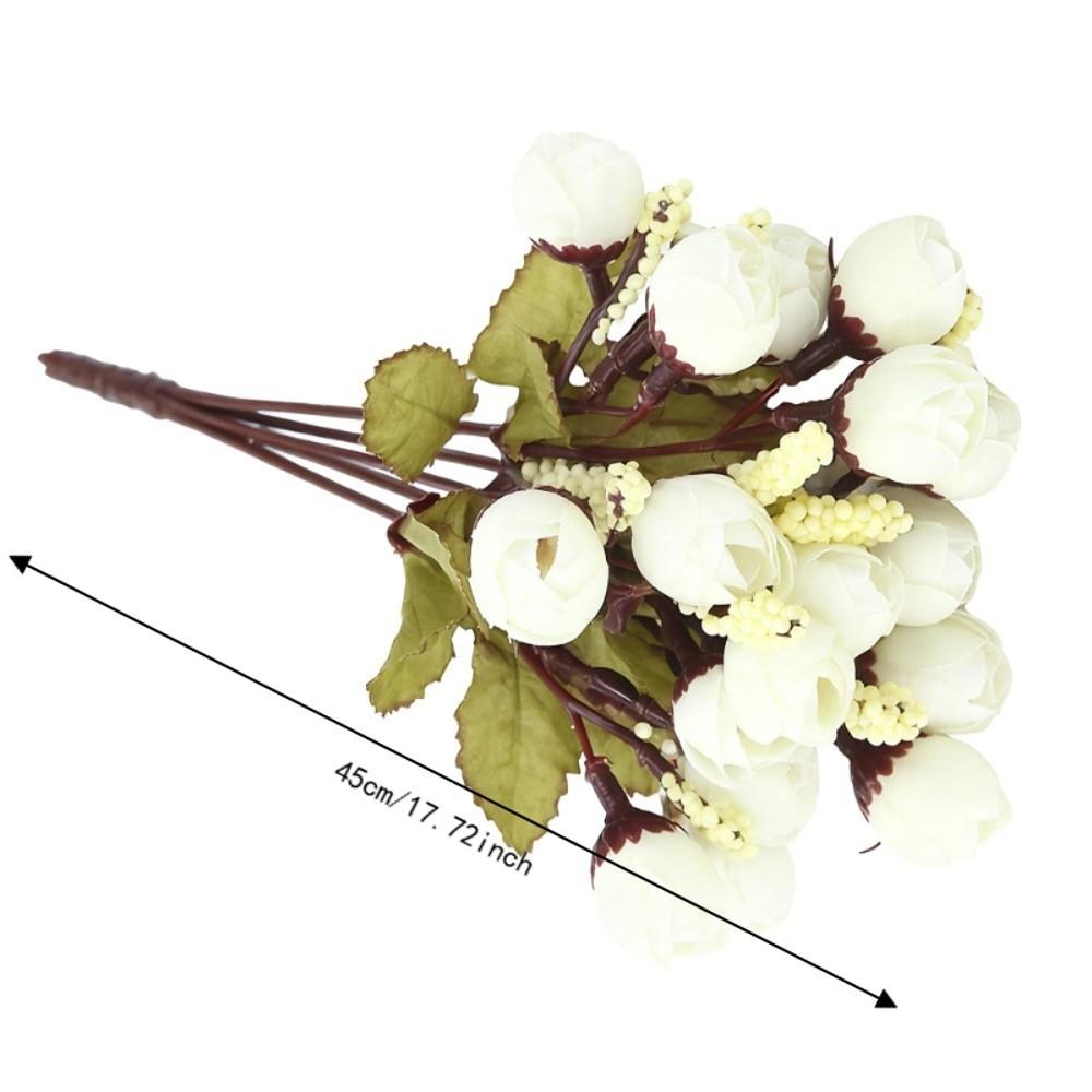 Silk Cloth fabric mini rose decorative flower stems pearl decorated artificial flower arrangement