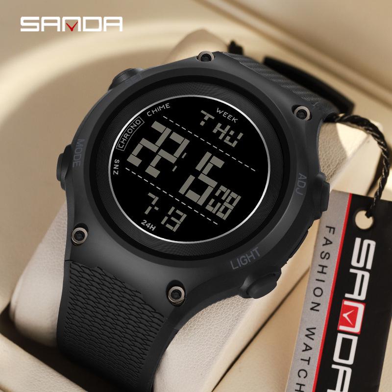 Sanda Student Countdown Multifunctional Waterproof Sport Watch with Alarm and Night Light