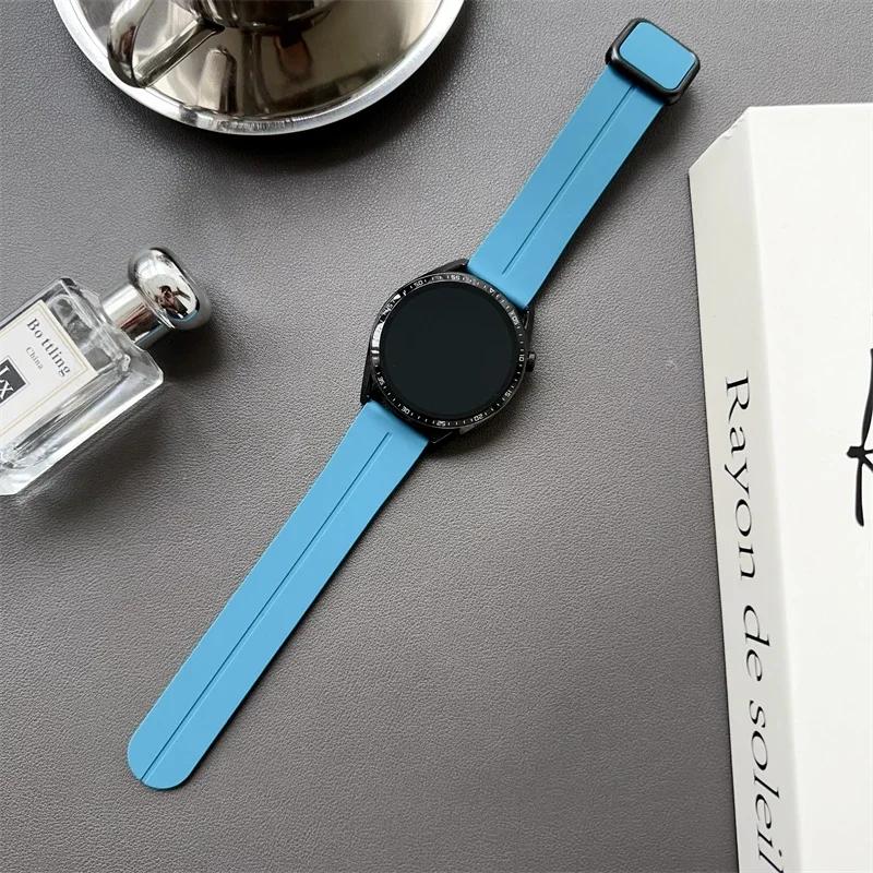 20/22mm Magnetic clasp Silicone Strap For Samsung Galaxy Watch 4 5 6 pro 40mm 44mm 45mm 42/46mm bracelet for Huawei GT3 pro band