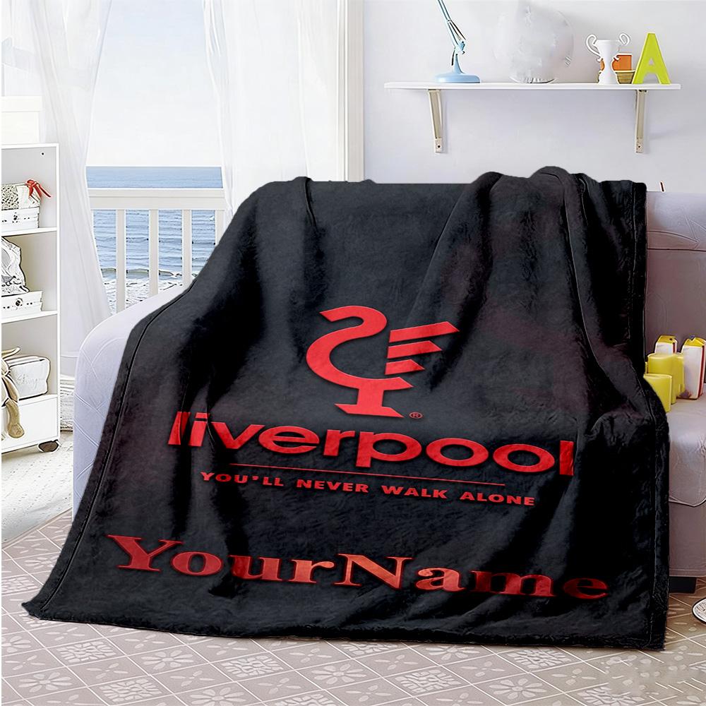 Liverpool Personalized Name Blanket Gift Customizable Blanket Warmthful Decor Great for Office Chair Seaside Couch Livingroom for All Occasions