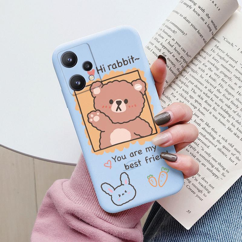 For Realme 9 4G Case 9 Pro Plus Cover Cute Heart Flower Back Cover Soft Silicone Protective Funda For OPPO Realme 9 Pro+ Shell