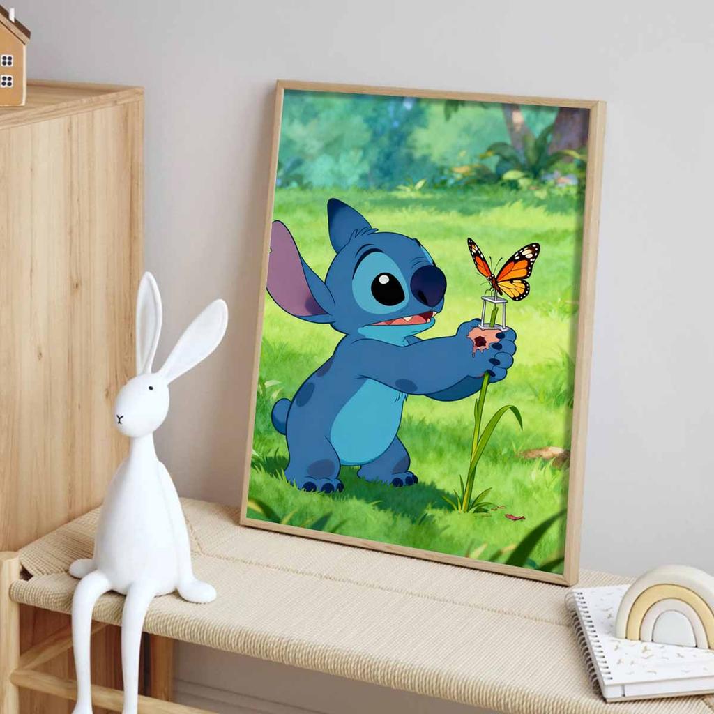 Disney 5D Diamond Painting Kit Stitch Butterfly In Nature Home or Office Home Decor Art Diamond Painting Kit For Adults Beginners