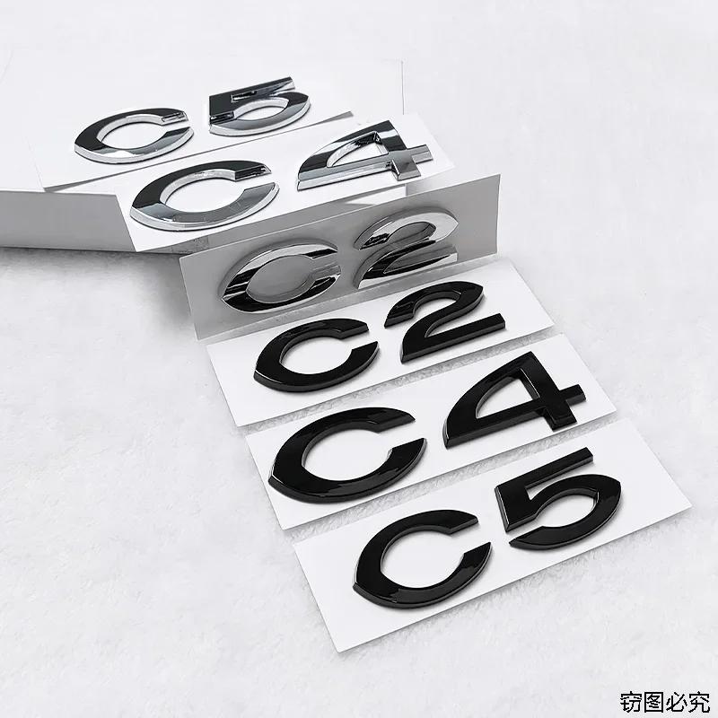 C2 C4 C5 Logo ABS 3D Car Rear Trunk Badge Sticker Styling for Citroen Brand Emblem Auto Body Decals Auto Modified Accessories
