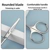 Stainless steel portable nose hair trimmer, eyebrow trimmer, round-head manual eyebrow scissors, mini beauty tool, anti-scratch