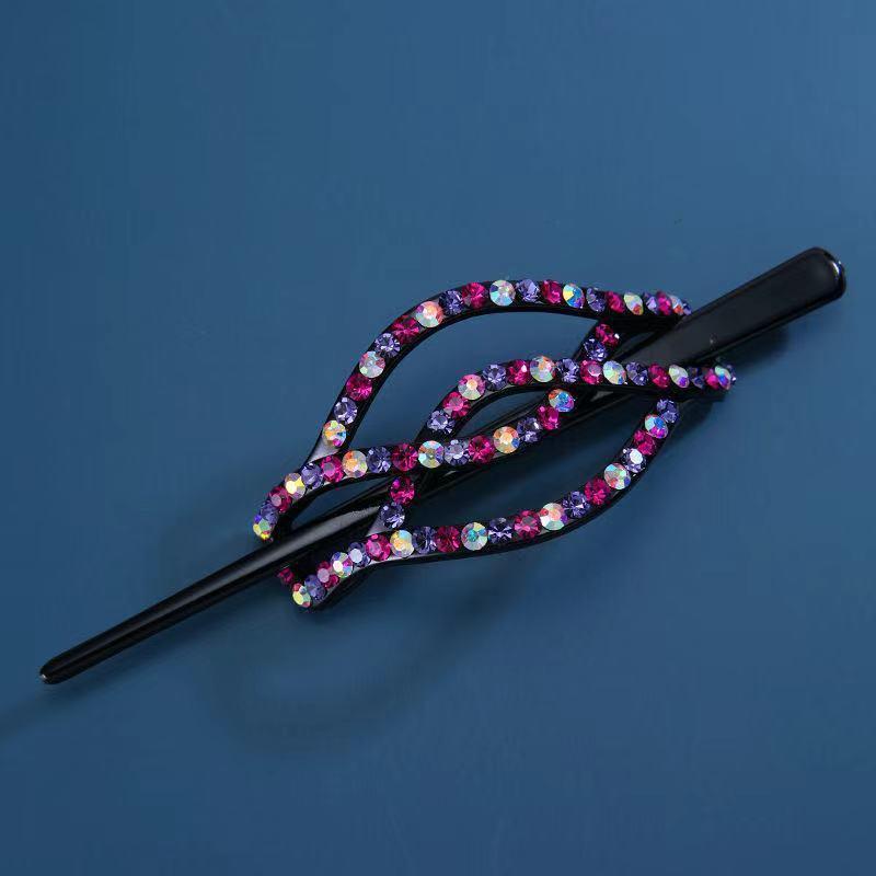 

Rhinestone Versatile Hairpin for Updo Styles - Japanese & Korean Headdress Clip for Women фіолетовий/різнокольоровий