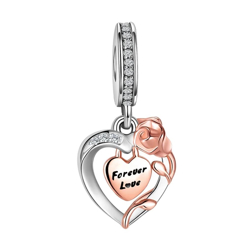 Original Copper Rose Gold Charms Snowflake Heart Fish Earrings Beads For Necklace Diy Bracelet Present Jewellery