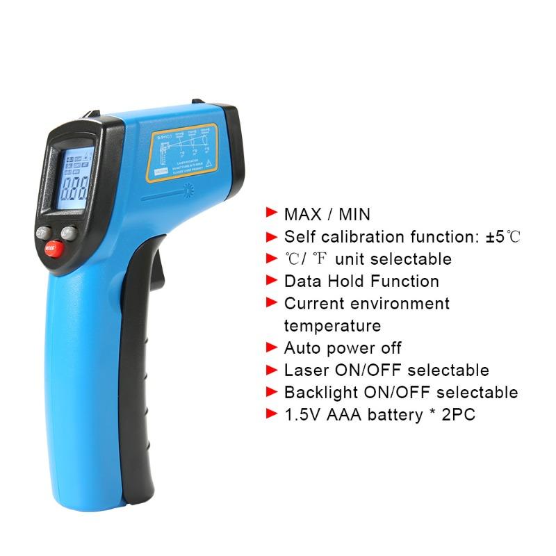 GM321 High-precision Industrial Object Surface Infrared Thermometer Portable Temperature Gun for Cooking, Pizza Oven