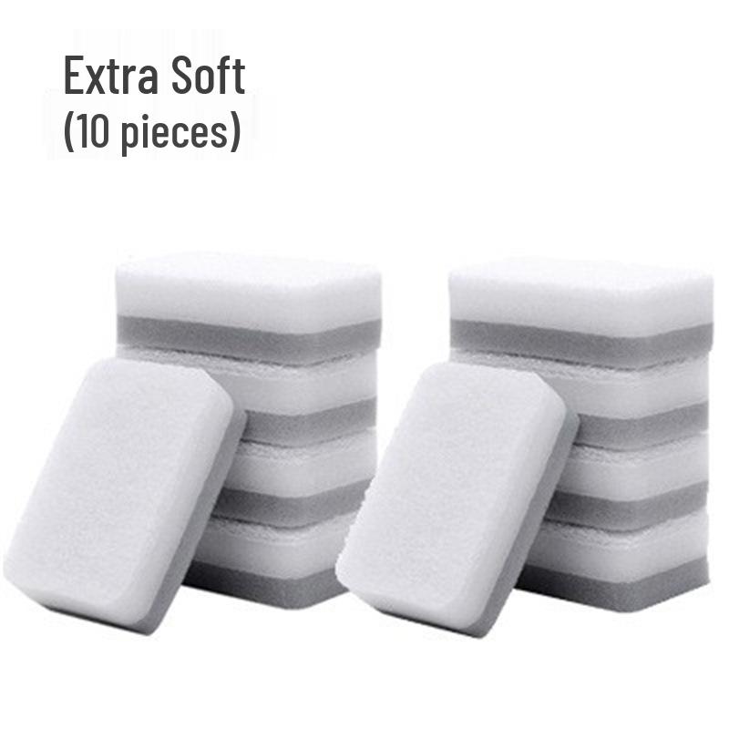 Extra Thick Double-Sided Sponge Scrubber: Kitchen Cleaning Brush & Three-Layer Scouring Pad
