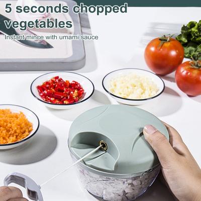 500/900ML Garlic Stirrer Manual Processor Pull String Vegetable Chopper Hand Food Onion Cutter for