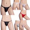 Men's Low Rise Thongs Glossy Silky T-back Underpants Bulge Pouch Sheer Panties Undershorts