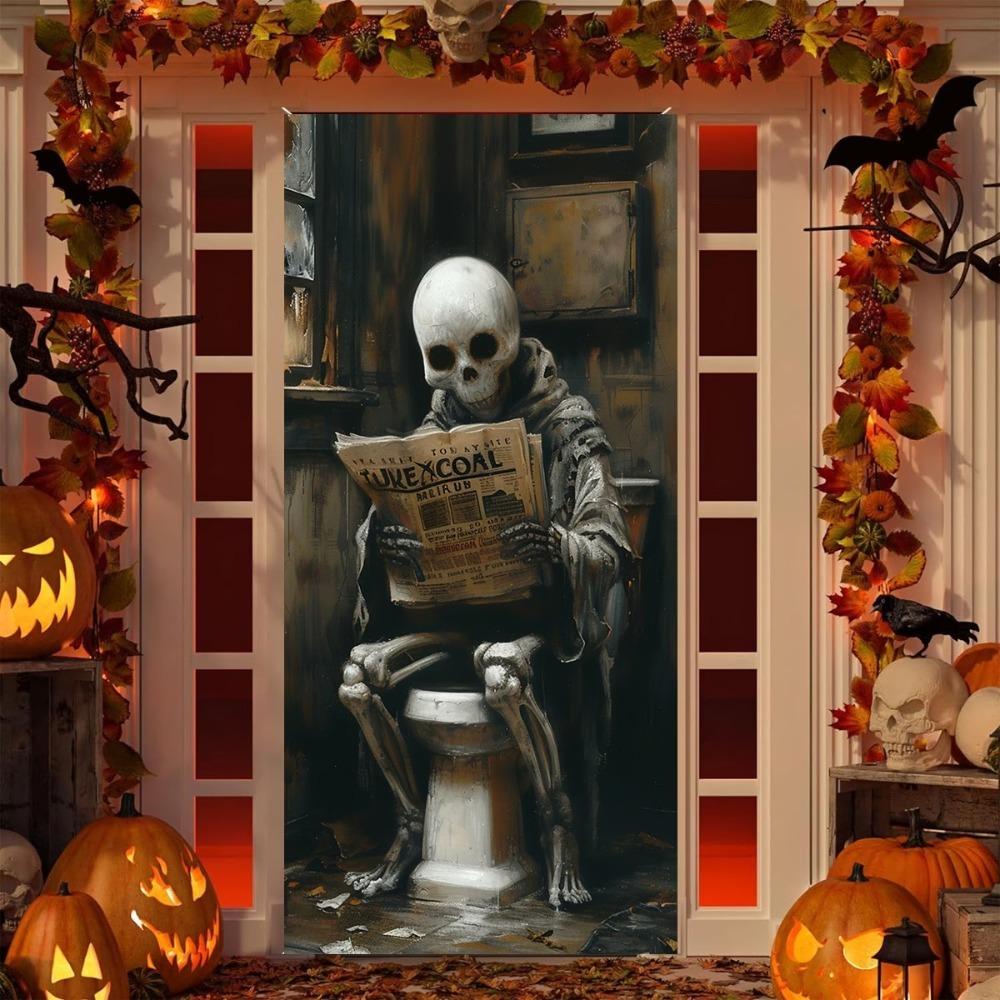 Realistic Halloween 2D Door Banner Rectangular Halloween Background Banner  Party