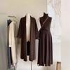Women Three Piece Sets Long Sweater Vest Jumper Kintted Spring Autumn Winter Crochet Cardigan Y2k High Waist Skirt