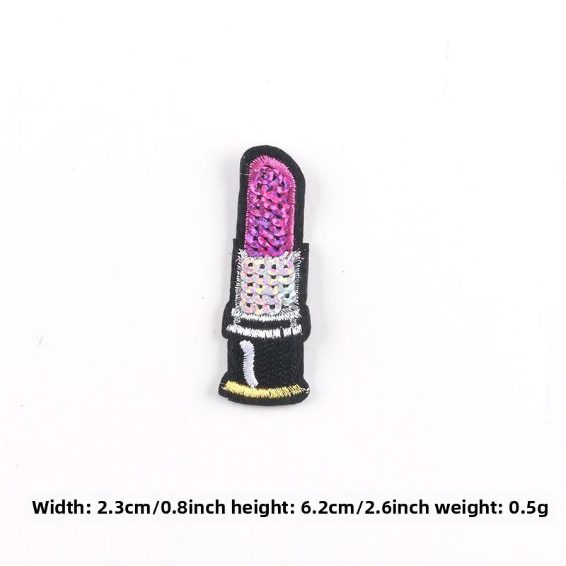 Sequin Embroidery Patch Sticker High Heels Lipstick Cloth Label Accessories Supply Embroidery Label Embroidery Cloth Sticker