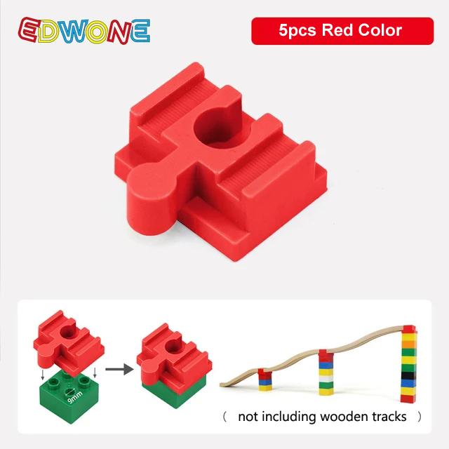 10/5 Stück Holz Eisenbahnzubehör Plastik Bausteine Adapter Holzschienenverbinder passend für Eisenbahnschienen Spielzeug