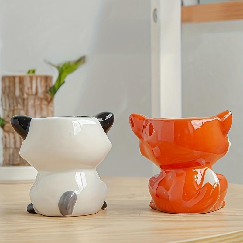 A Cute Animal-Themed Ceramic Planter for Succulents, Perfect for Decorating Your Balcony Table. Gardening Gift Home Decor