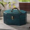 Vintage Wooden Jewelry Box Octagonal Design Storage Container with Lid and Handle Gift Box Snacks Dried Fruits for Home Decors