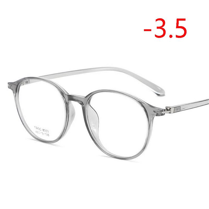 Transparent Round Nearsighted Glasses Women 1.56 Aspherical Lens Prescription Spectacle Men Diopter 0 -0.5 -1.0 To -4.0