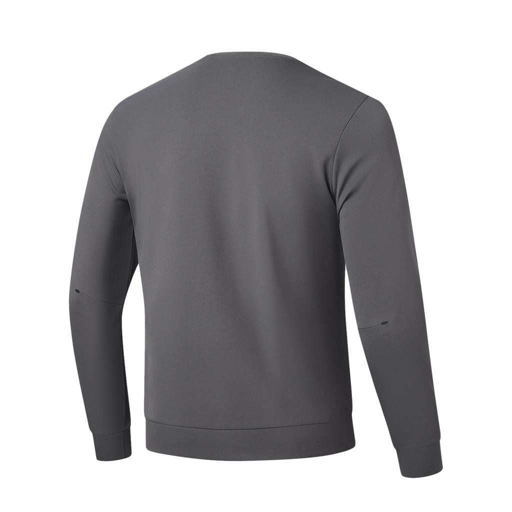 Men's Li-Ning Fitness Series Sweatshirts Men's Meteorite Gray Crew Neck Moderate