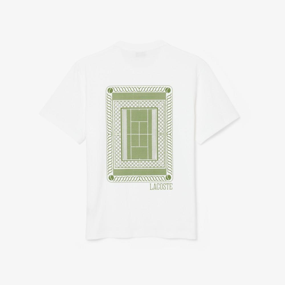 Lacoste Men's Tennis Court Back Graphic Short-Sleeved T-Shirt TH1750-56G001