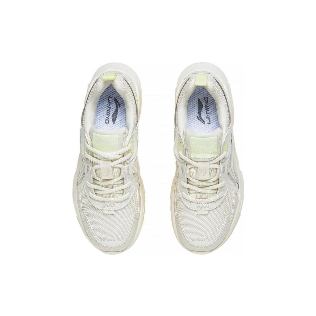 New LiNing Clouds Cloud Sea Anti Slip Wear Resistant Low Top Sports Casual Shoes Women's Ecru AGCT154-2