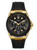 GUESS Gold Tone Stainless Steel Watch with Black Silicone Strap U1049G5 141 [ ]
