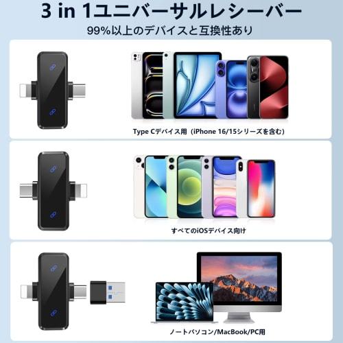 ZealSound Wireless Lavalier Microphone for iPhone 16/15 Series, 360 Sound Collection, Ultra-Mini, 2-Person Simultaneous Use, Instant Connection, LED