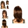 Premium Quality Long Curly Blonde Wig With Ombre Brown Highlight For Fashionable Women