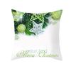 Merry Christmas Snowflake & Pine Branch Throw Pillow Cover, Festive Ornament Printed Cushion Case
