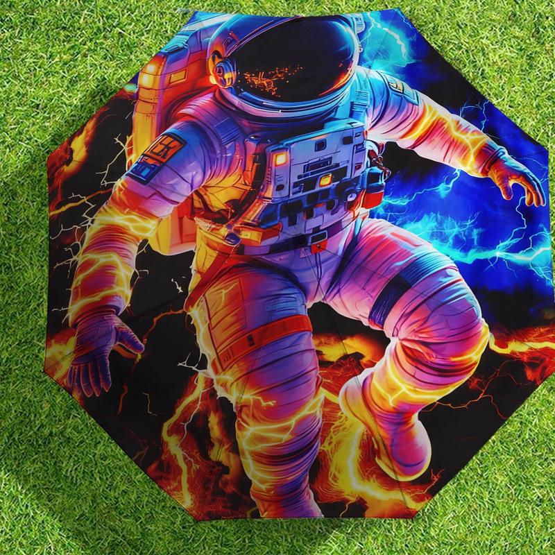 1pc Astronaut Lightning Pattern Umbrella Design Automatic Opening and Closing Umbrella, High-quality Travel Umbrella,  c1128245