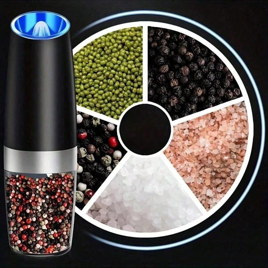 

1pc Electric Salt And Pepper Grinder Set, Salt Or Pepper Grinder, Adjustable Coarseness, Battery Operated