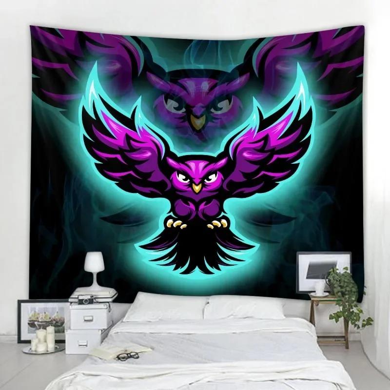 Kreativer Eulen-Dekowandteppich Büro Wohnzimmer Dekoration Zuhause Wandteppich