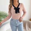 Women's Color Cable Knit Long Sleeve Sweater for Fall and Winter Casual