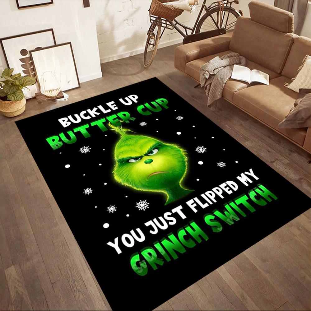 How The Grinch Stole Christmas Square Rugs Are a Great Choice for Living Rooms, Bedrooms, Home Décor, and As Gifts.