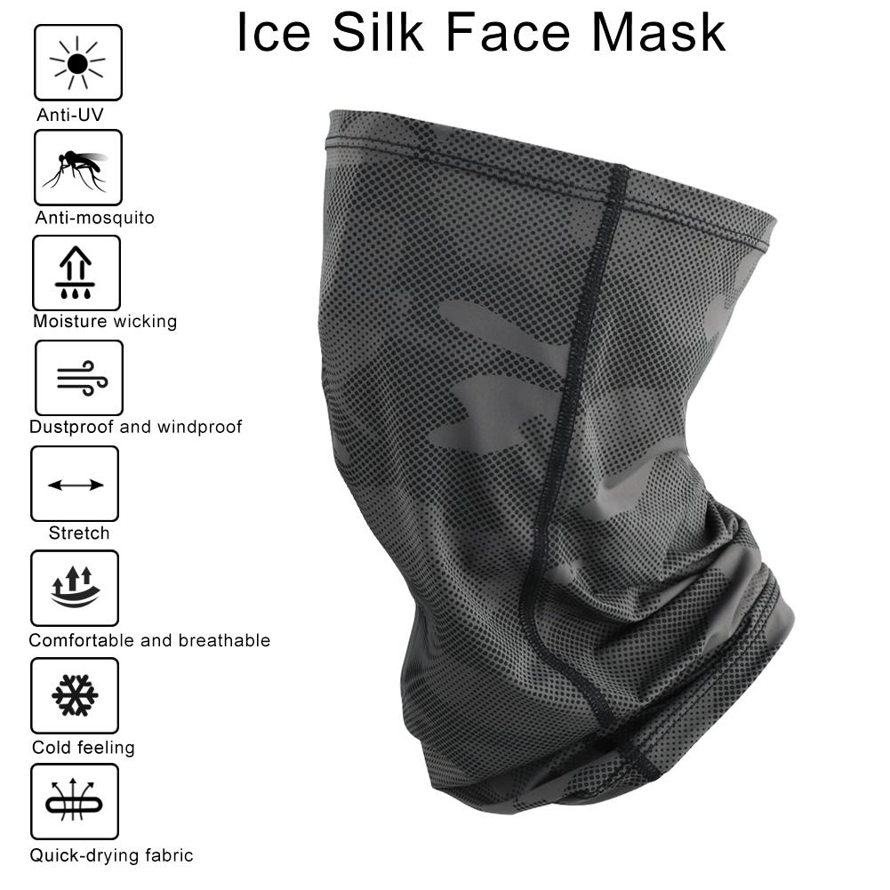 Sunscreen Neck Gaiter Ice Silk Nylon Quick Dry Unisex Face Scarf Cover for Running Walking Cycling