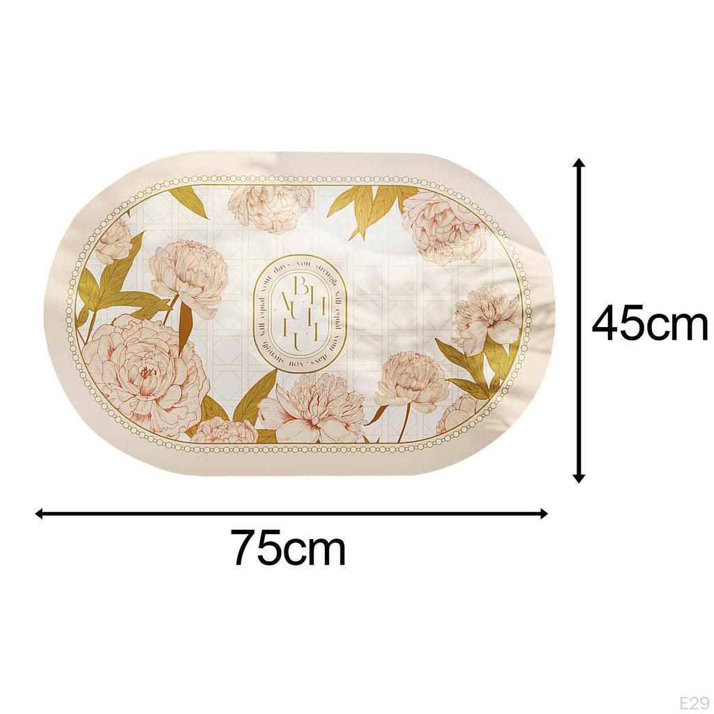 Bath Mat Rubber, Anti Slip Vintage Washable Area Rug, Decorative Carpet, Bathroom Rug for