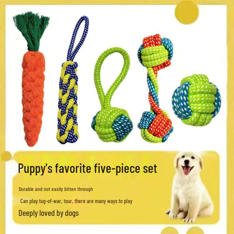 Durable Cotton Rope Frisbee Toy Set for Small To Medium Dogs