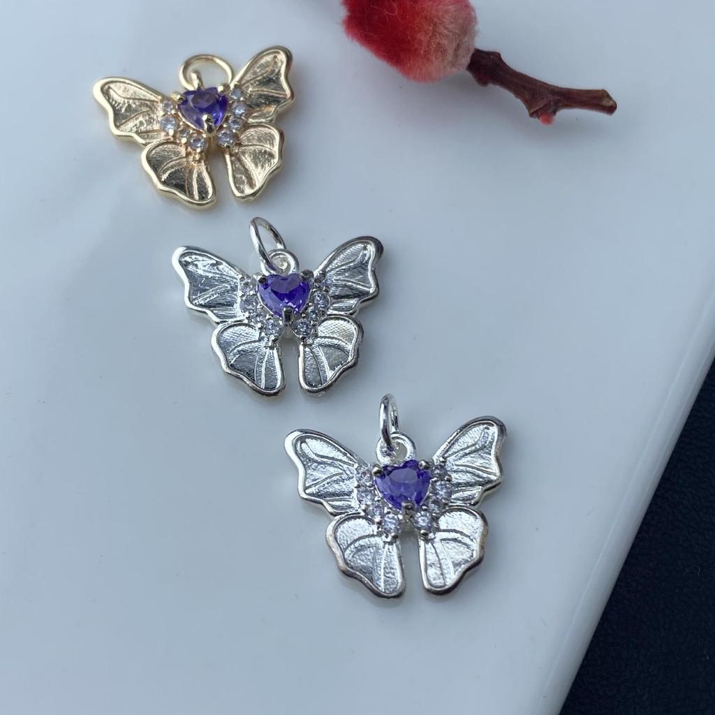 Rhinestone Butterfly Pendant Beads - DIY Jewelry Making Accessories