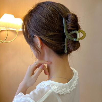 Translucent Acrylic Glossy Hair Clips, 4-color Set