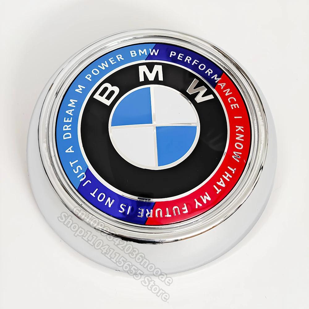 3D ABS Chrom Schwarz Emblem für BMW X5 E70 F15 Auto Logo X6 E71 F16 Heckklappe X3 F25 50. Jahrestag X4 F26 Abzeichen Heckabzeichen