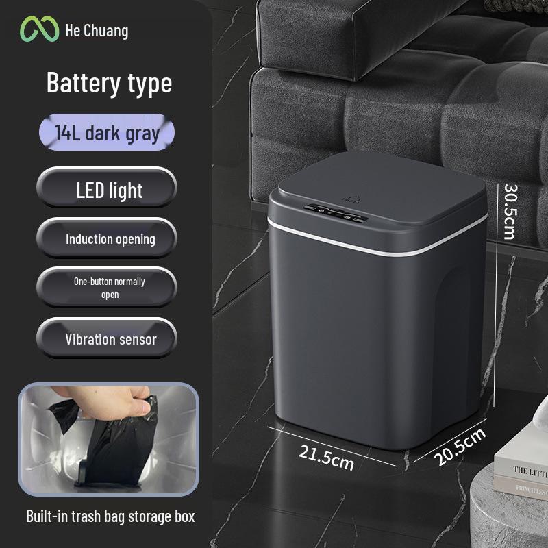 Waterproof Smart Sensor Trash Can with Automatic Lid for Kitchen, Bathroom, and Living Room
