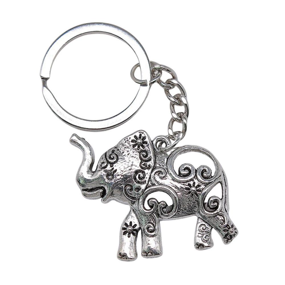 Pendants Elephant Charm Keychain Animal Theme Key Ring 28mm