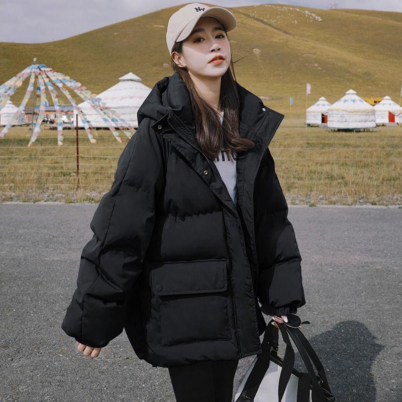 

Пуховик с хлопковой подкладкой, Женское короткое пальто свободного кроя в корейском стиле, Утепленная куртка с хлопковой подкладкой, Пальто-пуховик XXL