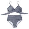 Women Sexy Soild Print Bikini Set Push Up Bathing Swimwear High Waist Swimsuit