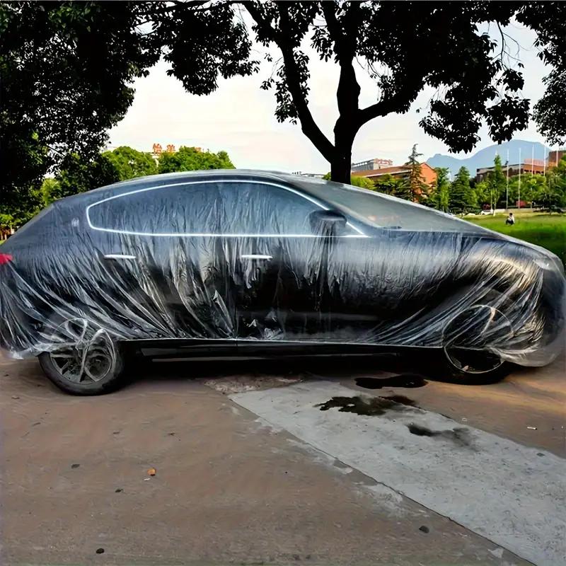 General Disposable Car Cover Simple Transparent Plastic Rain Cover Dust Protection Full Body Outer Cover Automobiles Accessories