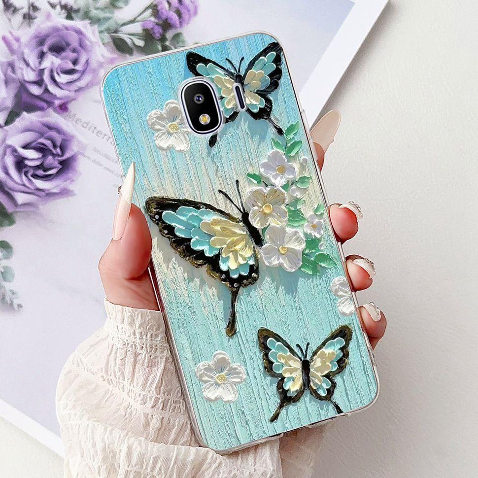 For Galaxy J4 2018 Case SM-J400F Fashion Painted Cover Soft Silicone Phone Case For Samsung Galaxy J4 2018 Fundas Capa Bags