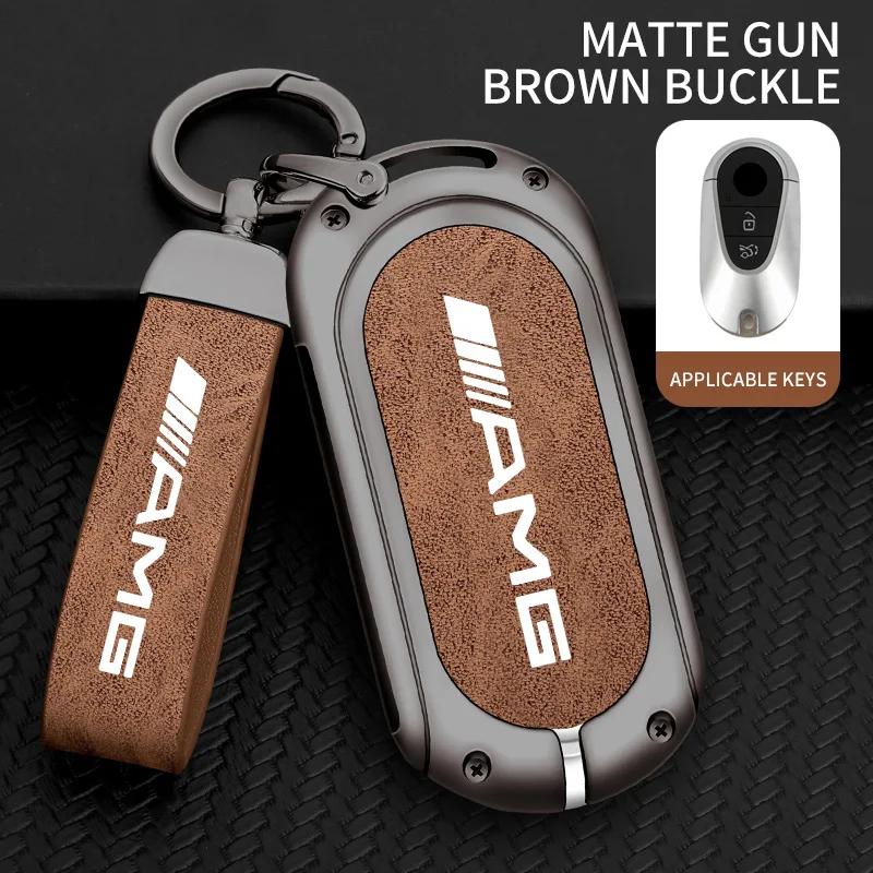 

New 2025 Zinc Alloy Leather Car Remote Key Case Cover Bag Accessory For Mercedes Benz W212 W213 W205 W177 W247 W176 CLS CLA CLK
