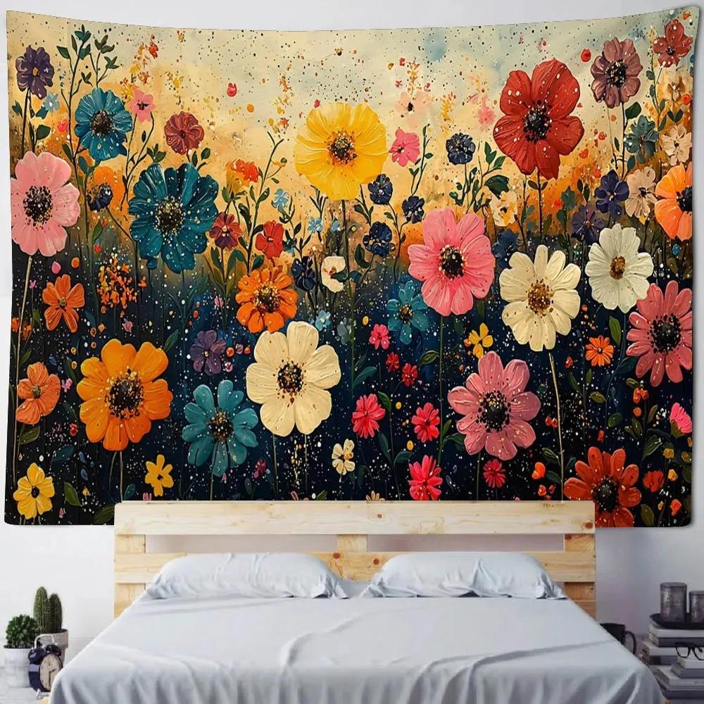 Enchanting Floral Tapestry  Vibrant Garden Scene Sunlit Pathway  Unique Wall Art for Bedroom  Nature Lover Gift