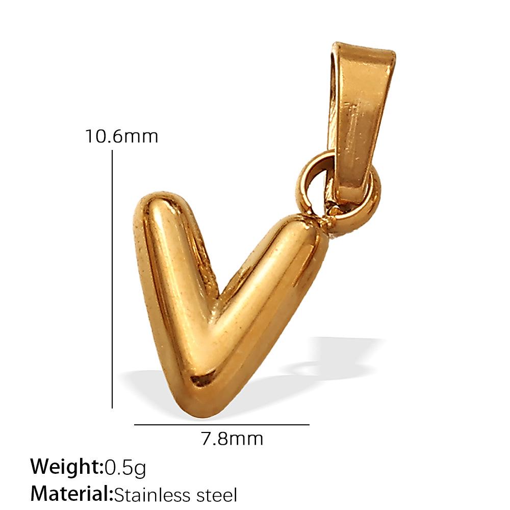 18K Gold Plated Bubble Letter Pendants - 26 English Letters