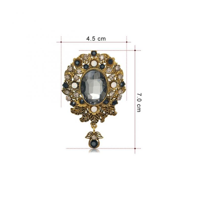 Ladies' Crystal Flower Brooch, Elegant Brooch, Jeweled with a Badge, Fashionable Brooch, Suitable for Weddings, Parties, Party Gifts, Blue.