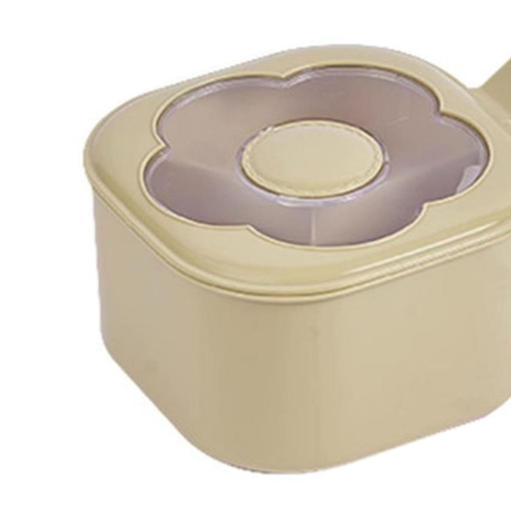 Spice Box 4 Compartment Kitchen Seasoning Container with Spoon Condiment Jar with Flower Shaped Window for Spice Salt